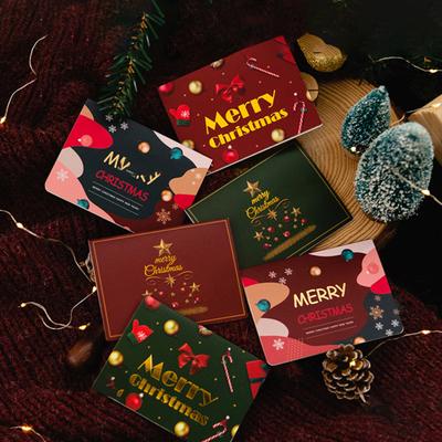1 Set Christmas Stickers Style Greeting Card with Envelopes Vintage Merry Christmas Card for Festive