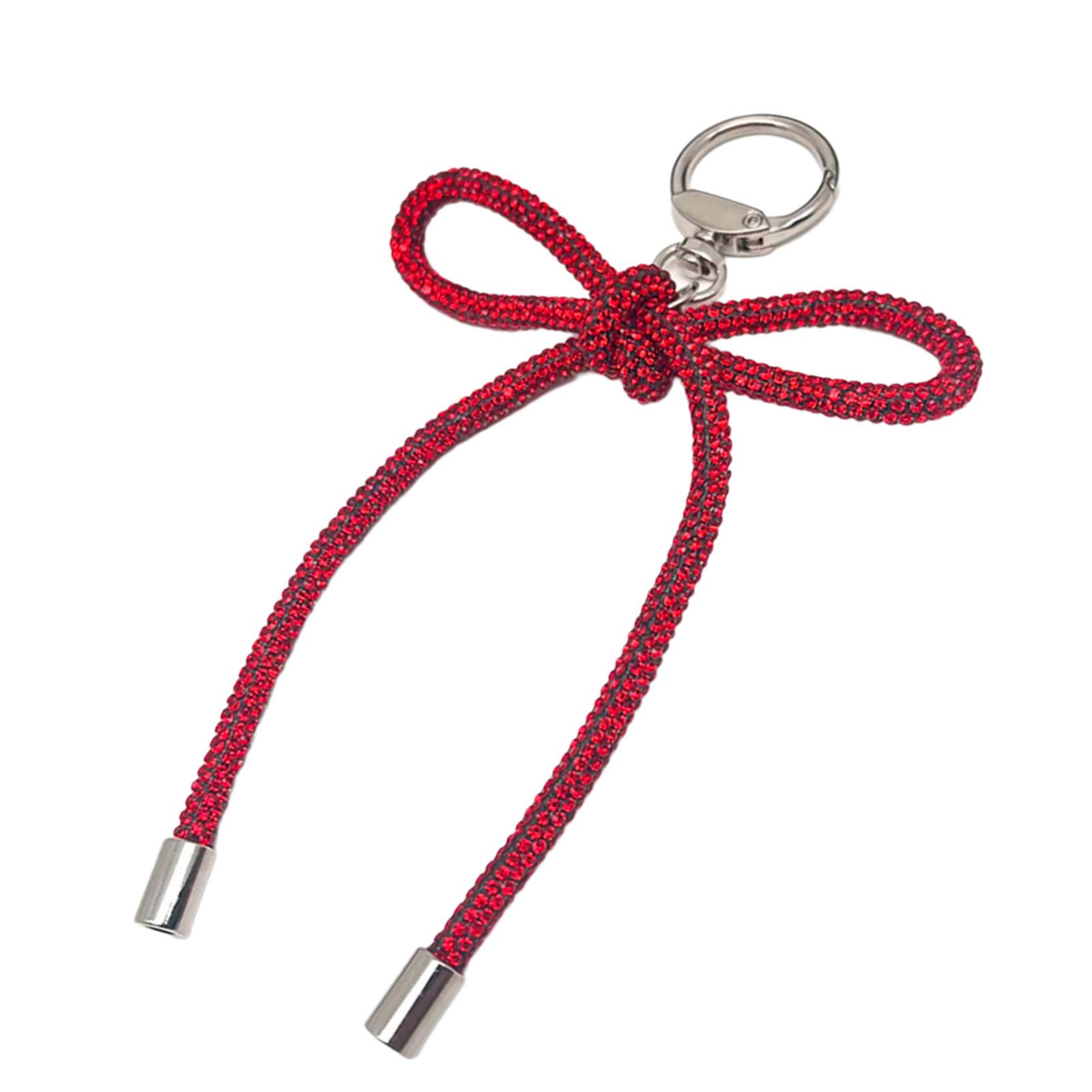 

Брелок-бантик со сверкающими стразами, стильный брелок-бантик со стразами, уникальный брелок-подвеска, украшение красный