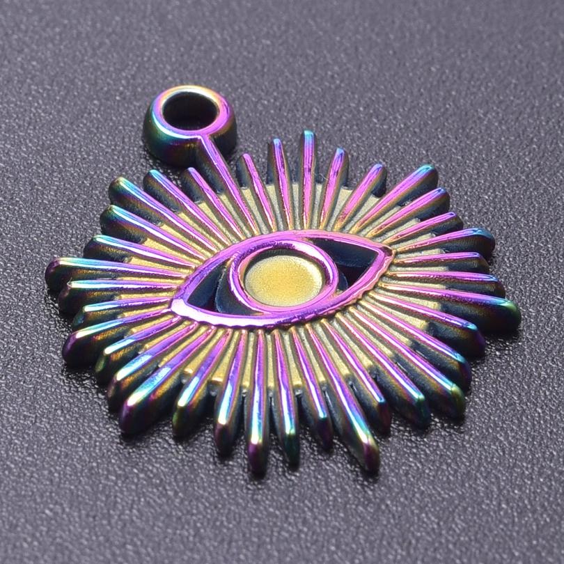 5pc Fashion Love Evil Eyes Colorful Stainless Steel Pendant Handmade Pendants Necklace Materials DIY Sword Accessories Findings