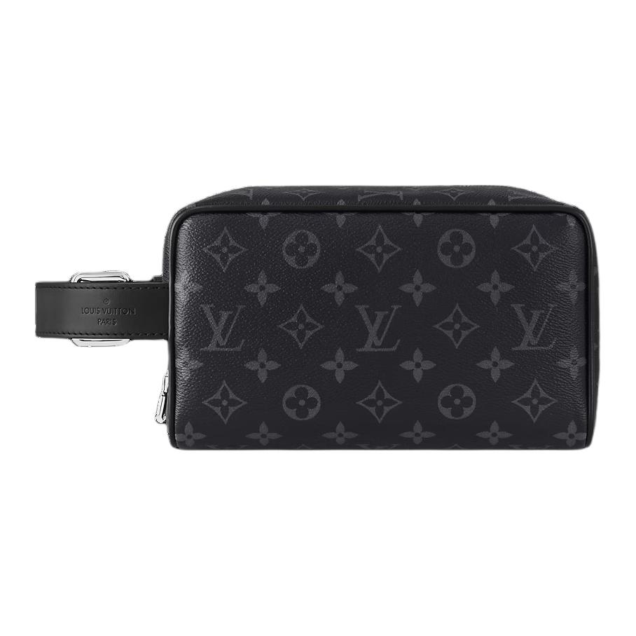 Louis Vuitton Borsa da toilette con cerniera in tela monogramma da uomo Nera M83113