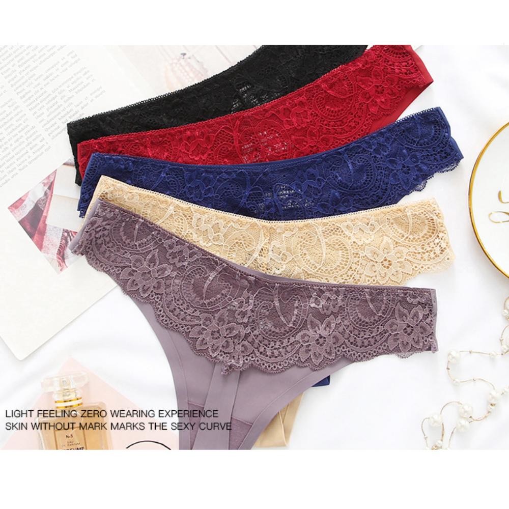 Women Floral Hollow Out Lace Panty Women's Sexy Lace Panties Low-Waist Briefs Sexy Perspective Intimate Female Underpants