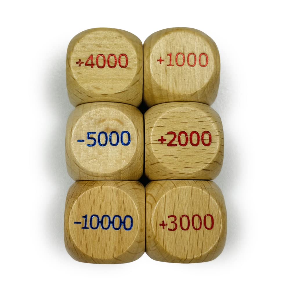 

TOYGER Wooden Thousand Set with One Piece Dice, 6-Piece [Compatible Cards]