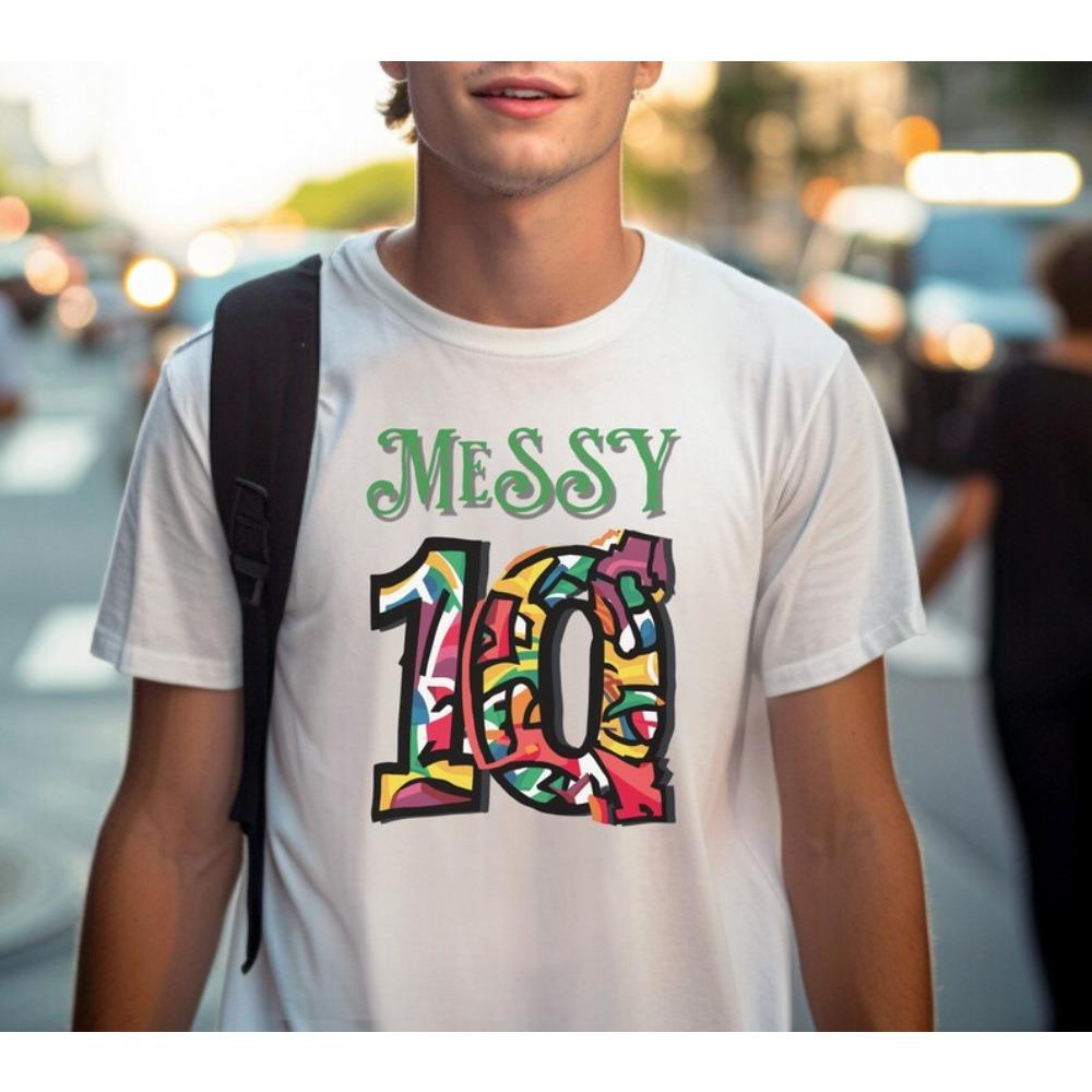 Lionel Messi Inter Miami Rosa Text Collage Grafik T-Shirt, Unisex Oversized Streetwear, Fußball Fan Geschenk