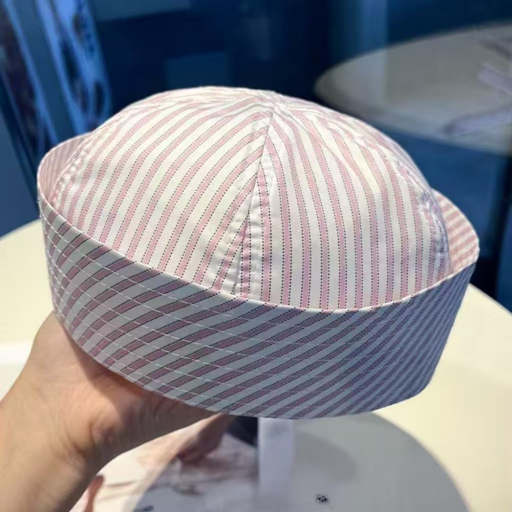 Blue Striped Navy Hat Y2K Beret Hat Korean Captain Hat  Spring