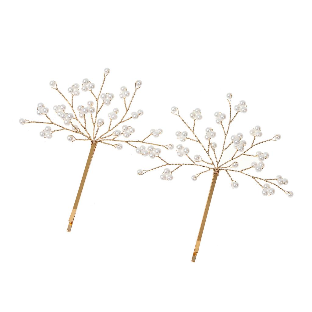 2 szt. Perłowe spinki do włosów dla kobiet Wykwintne metalowe spinki do włosów z motywem gwiaździstego nieba Akcesoria do włosów na ślub, przyjęcie, bankiet Eleganckie spinki do włosów