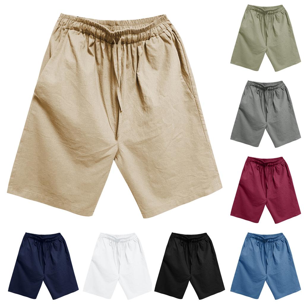 Men Summer Fashion Casual Solid  Basic Loose Quick-drying Shorts Beach Pants