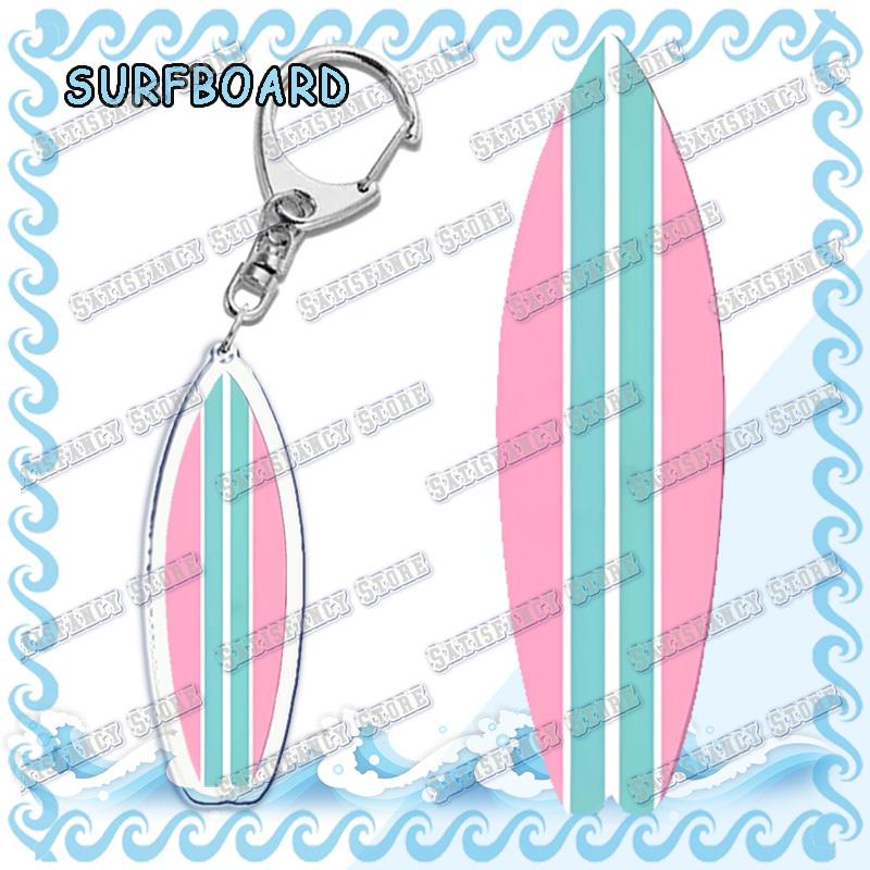 Waves Surfing Surfboard Keychains for Accessories Bag Bicycle Pendant Keyring Jewelry Fans Creative Beach Travel Gift Chaveiro