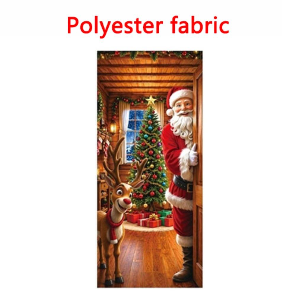 Elastic Santa Claus Backdrop Banner 2*0.9m Holiday Door Banner Christmas Home Decor