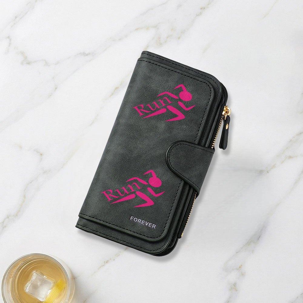 Energetic Running Sports Logo Printed Long Wallet Multifunctional Portable Coin Purse with Clasp Suitable for Daily Commuting Large Capacity Clutch