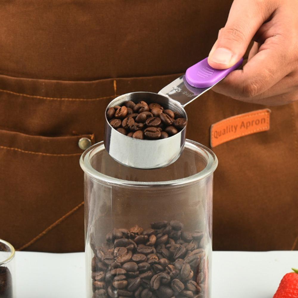 7 Piece/Set with Scale Stainless Steel Measuring Spoon Magnetic Handle Teaspoon Coffee Scoop  Grain