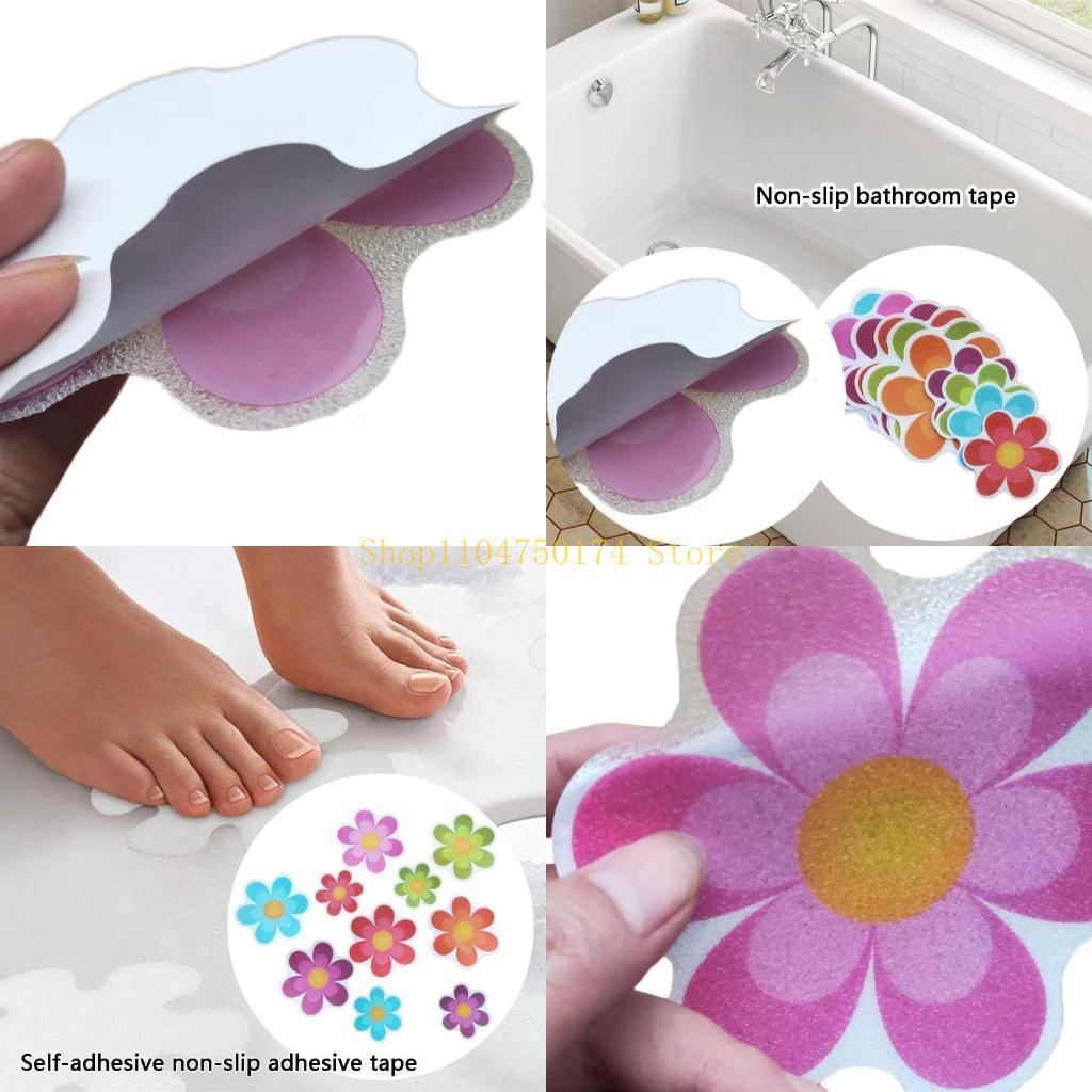 

10pcs/set Anti Non Slip Mat Flower Bathtub Stickers Safety Flooring Bathroom Shower Adhesive Decal top sale China Mainland