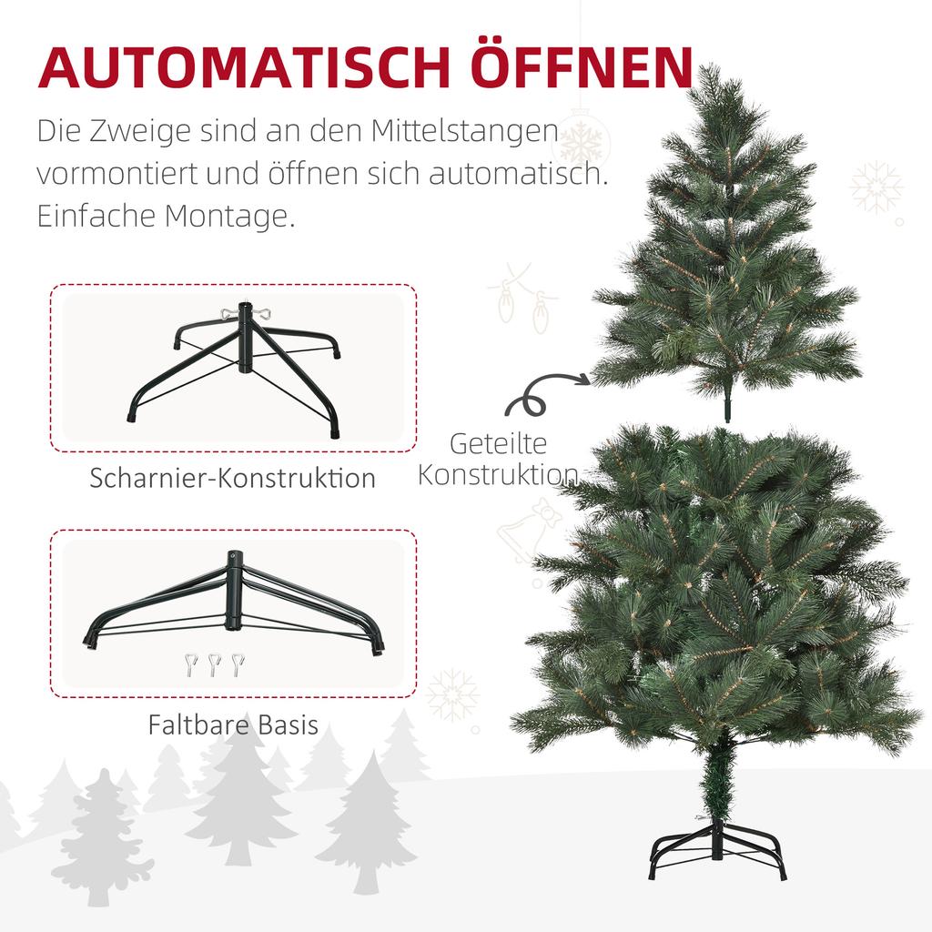 Christmas Tree Ø90 x 180 cm, Artificial Fir, Realistic Needle Coverage, Green