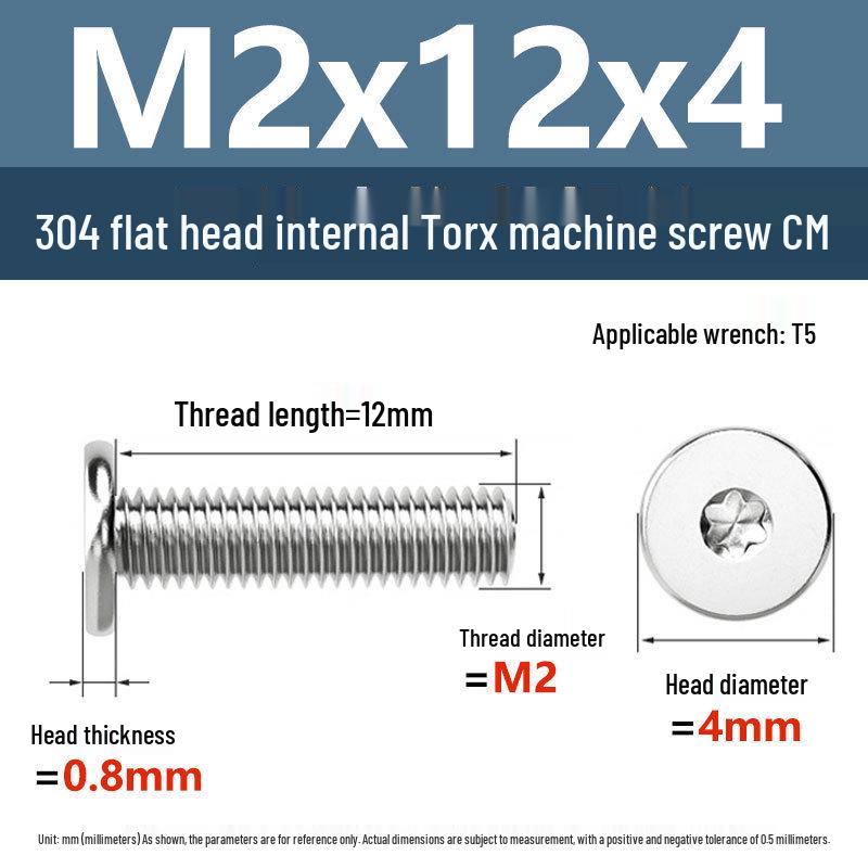 Yigu 304 Stainless Steel Thin Flat Head Torx Screw M2-M8 for Computer Machines