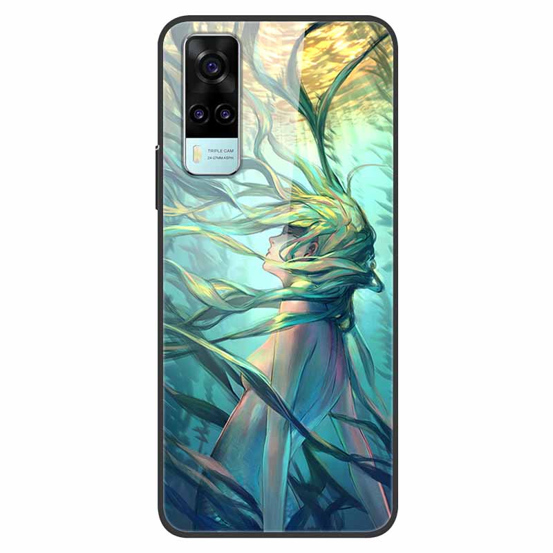 Luxury Cover Case for vivo Y53S 4G Tempered Glass Cover for Vivo Y31 VivoY31 2021 Y51 2020 Phone Case for Vivo V2036 Y53S Coque