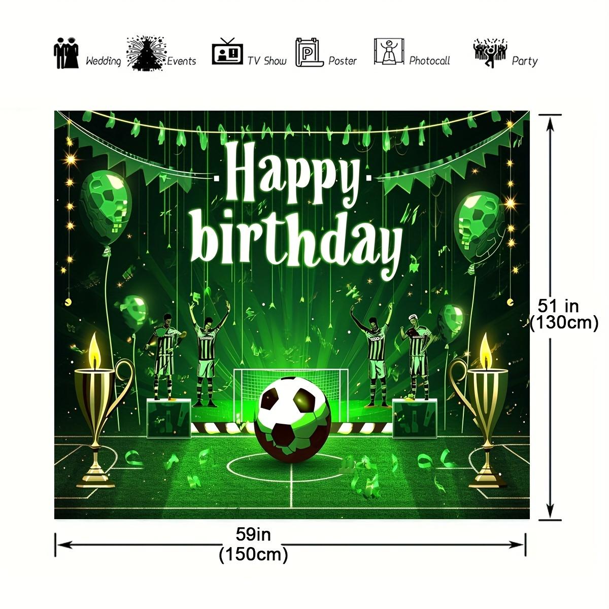 Birthday Party Background Football Field Photo Background Football Theme Birthday Party Decoration 130X150cm зелёный
