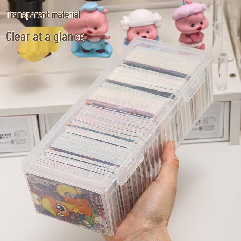 Japanese Card Storage Box - Large Capacity, Dustproof, Divided, Transparent