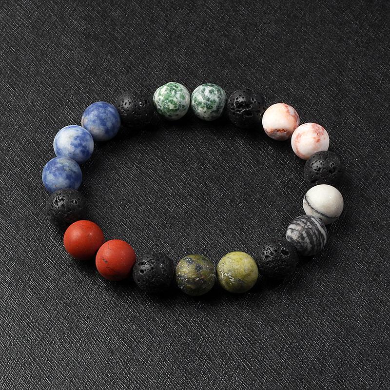 Universe Galaxy Eight Planets Bracelets Solar System Guardian Star Natural Stone Beads Bangles for Women Jewelry Drop Shipping