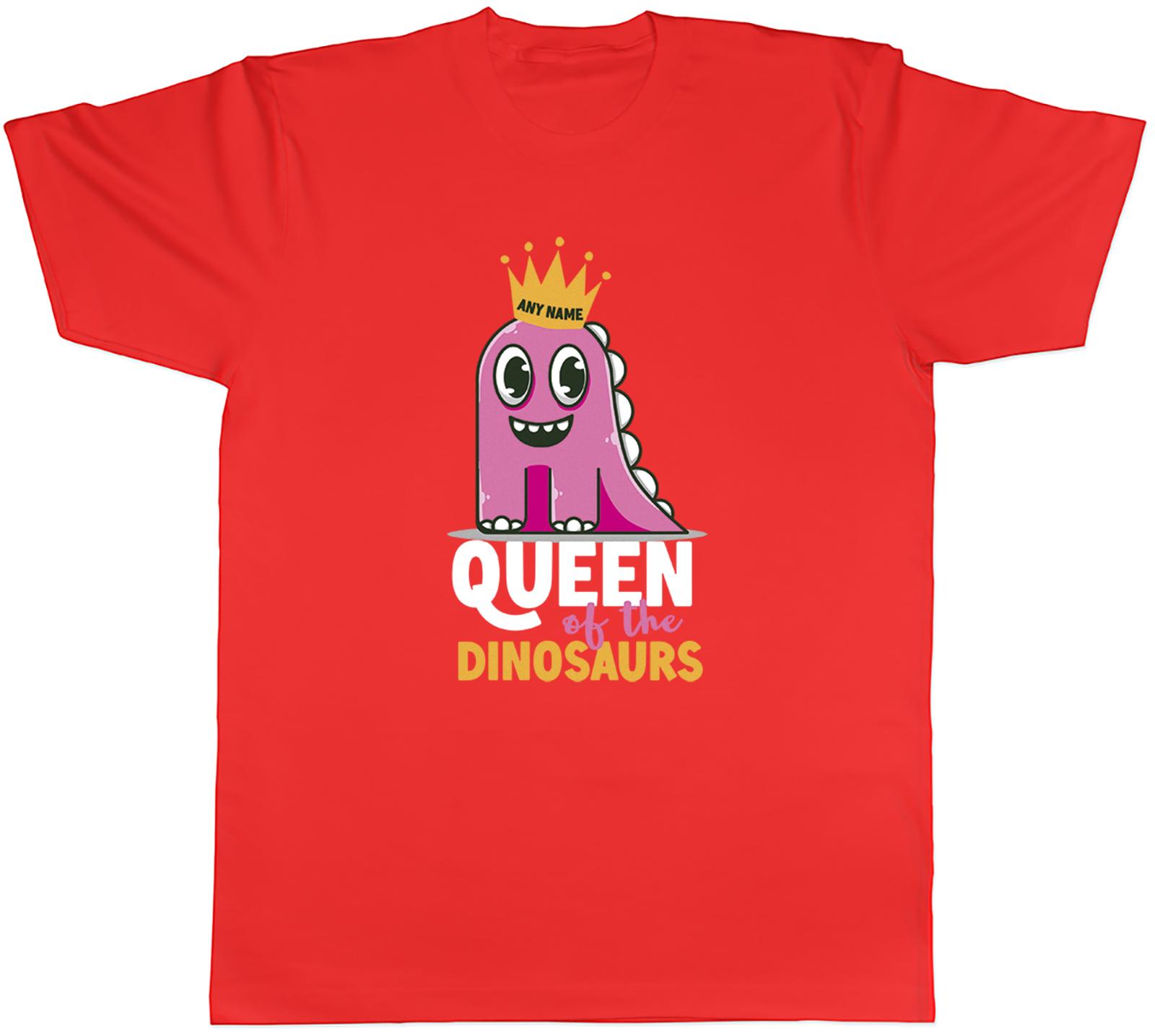 Personalised Queen of Dinosaurs Unisexs TShirt Tee Gift Top S