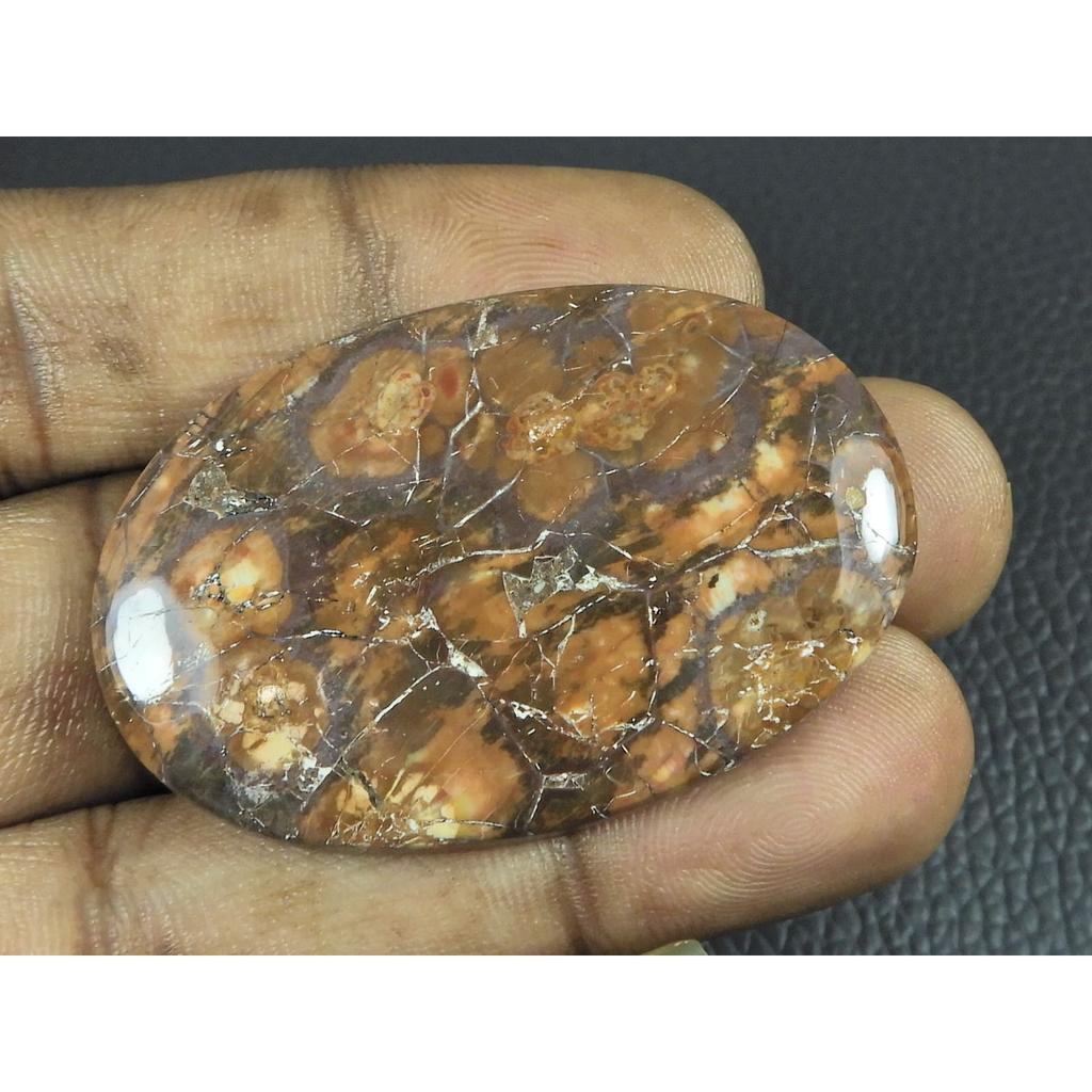 30X48X05MM Natural Bird Eye Jasper Oval Shape Cabochon Loose Gemstone 68Cts. G-284