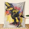 Pop Art T-Rex Dinosaurus Flanellen bedrukt deken geschikt voor alle seizoenen geschikt voor woonkamer kantoor bank en reizen