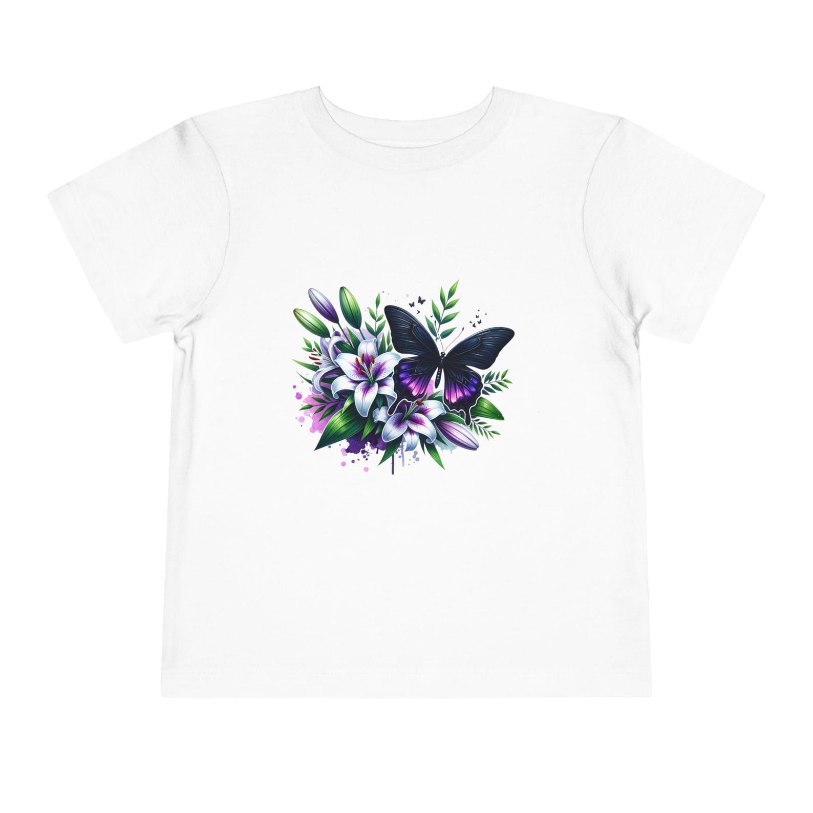 Floral Butterfly Unisex Tee, Cute Kids Graphic Shirt, Spring Outfit, Birthday Gift, Nature Lover Apparel 130