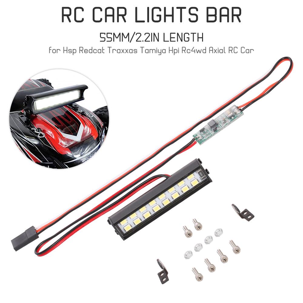 RC LED-Lichtleiste 55 mm/2,2 Zoll Metalldachlampe Licht 16 LEDs Lichtscheinwerfer für 1/10 Traxxas TRX-4