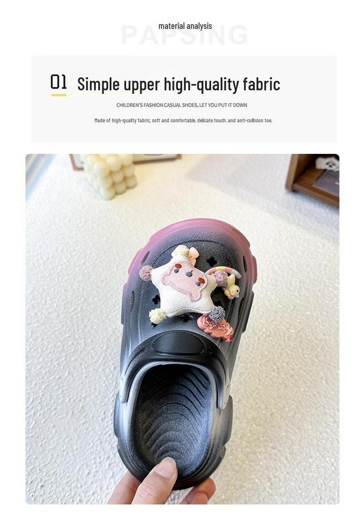 Children's Gradient Color Non-Slip Cartoon Beach Sandals with Thick Sole (2026)