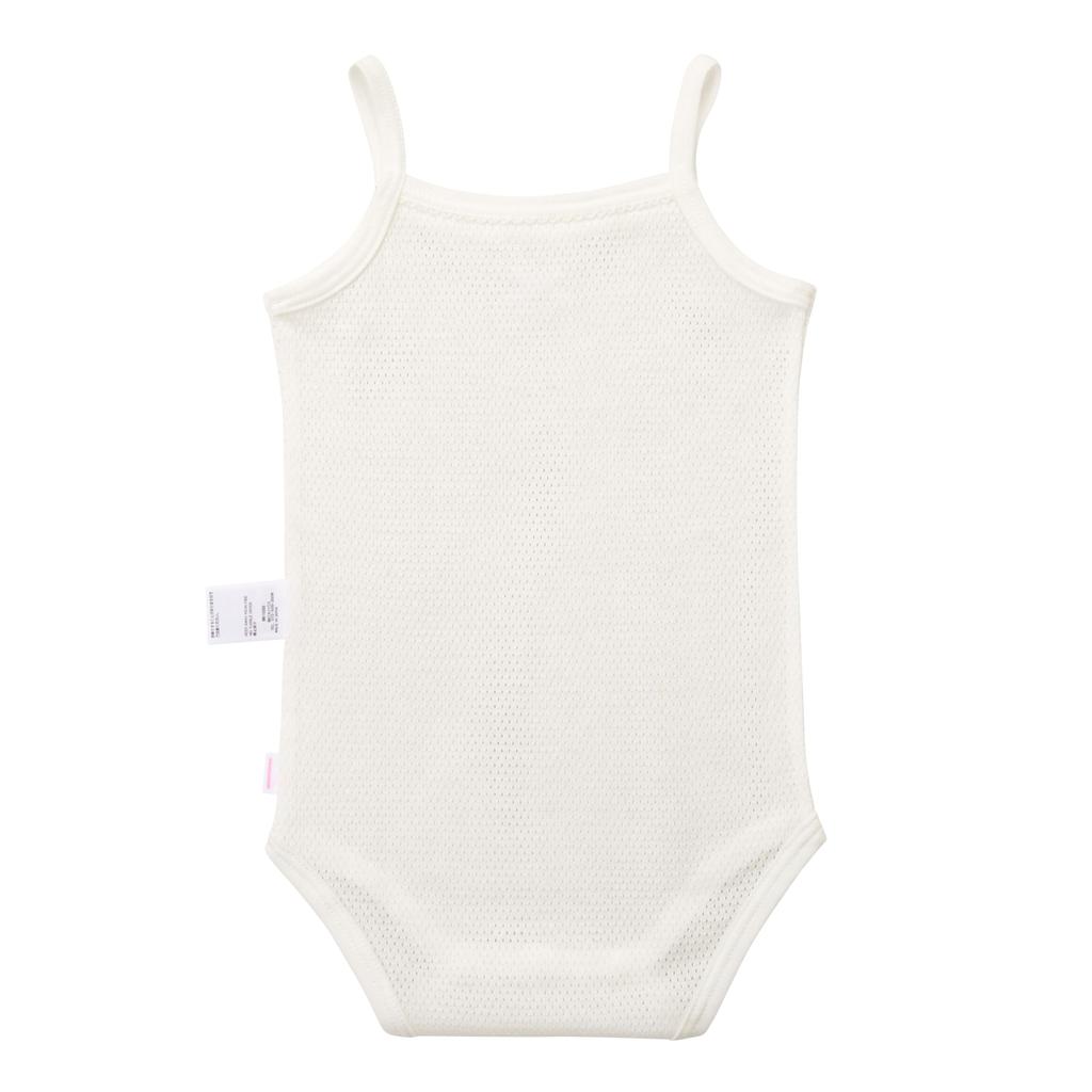 MIKI HOUSE Baby Body Solid Made In for Baby Size Shirt/Camisole, Color, 100% Cotton, Japan, Girls, & Kids, 80cm, White, 40-1518-142
