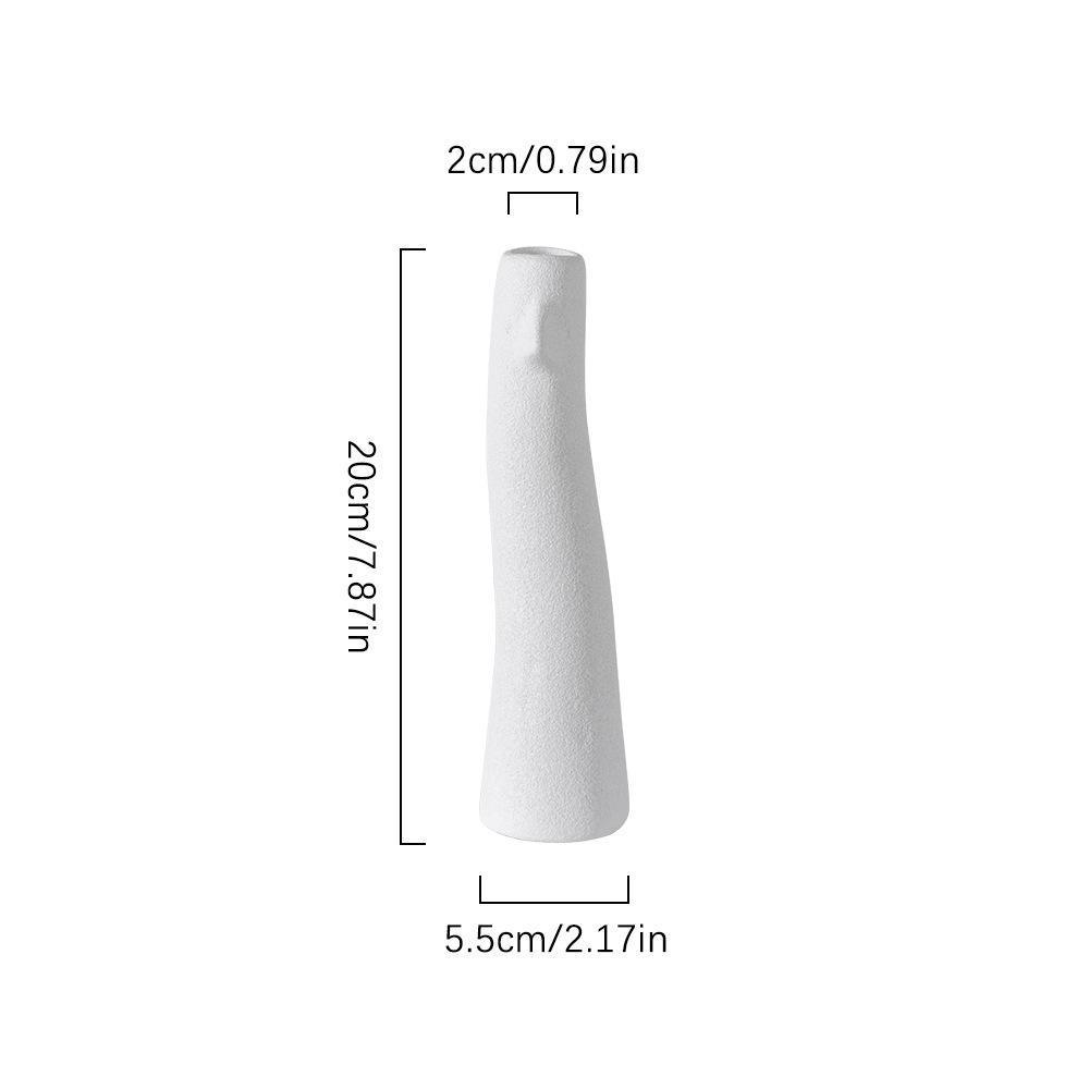 Керамическая ваза Мультяшная фигурка с руками на бедрах Белый матовый цветочный горшок Гидропонные украшения Ваза для цветов Домашний декор