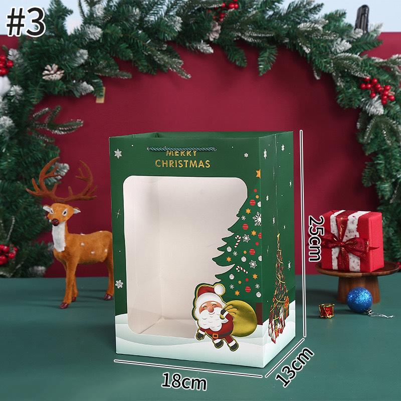 1/2/5 Pièces Sacs Cadeaux Joyeux Noël Motif Père Noël Bonhomme de Neige Emballage Cadeau Sacs à Main Pliables Cadeaux de Noël Sacs Tote Sacs Cadeaux de Fête