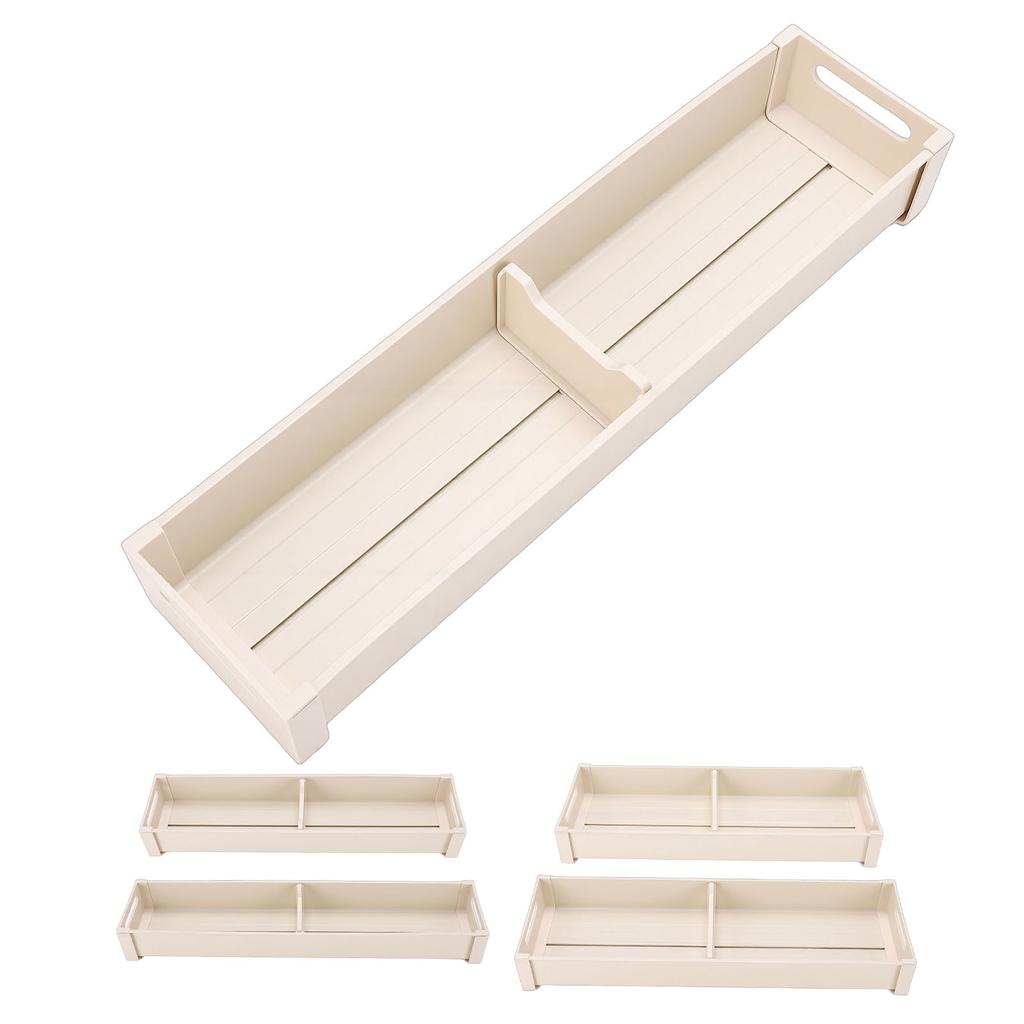 Kitchen Drawer Organizer with Adjustable Divider Aluminum Anti Slip Silverware Drawer Organizer Cutlery Tray For Forks Bowls