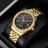 Watch Men'S Trend Diamond-Encrusted Couple Steel Belt Calendar Casual Student Adult Automatic Quartz Watch