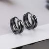 Round Multi-layer Silver Color Geometric Ear Studs Men Hoop Earrings Punk Jewelry Stud Earrings
