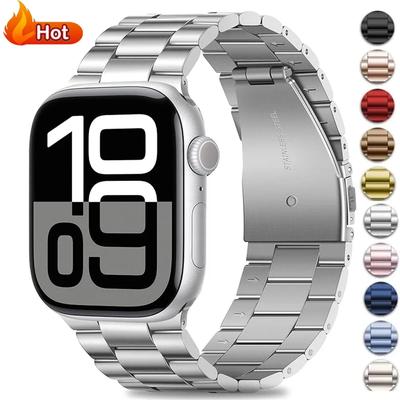 Stainless Steel Replaceable Strap Wristband For Apple Watch Band S10 46mm 42mm 38/40/41/44/45/49mm For Apple Watch Ultra 9 8 7 6 5 4 3 2 1 SE Band