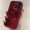 Wine Red Heart Pattern Phone Case For iPhone 17 16 15 14 13 12 11 Pro Max Silicone Cover For iPhone XS X XR 7 8 Plus 16E Fundas