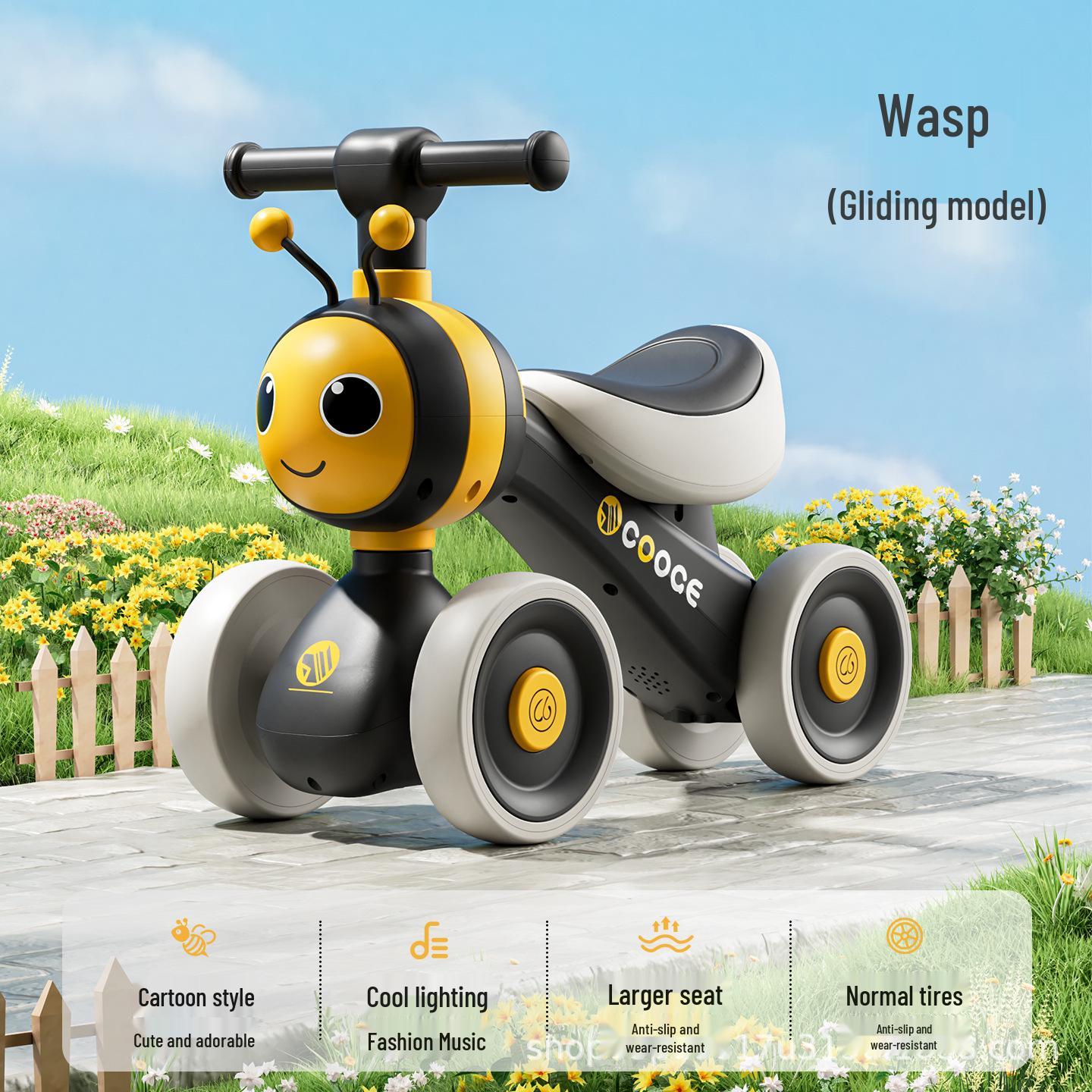 Children s 4-Wheel Balance Bike & Walker for Ages 1-6: Anti-Rollover Toddler Ride-On Toy