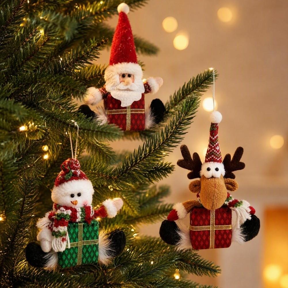 Santa Claus Christmas Tree Hanging Decorations Elk Deer Handicrafts Christmas Santa Claus Pendant Snowman Colorful