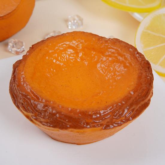 Realistic Egg Tart Squeeze Toy Soft Bouncy Portuguese Tart Fidget for Stress Relief Cute Dessert-Themed Decompression Gadget Fun Novelty Gift for Kids