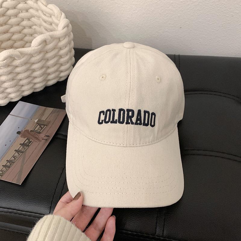Autumn and Winter Retro Peaked Cap Women's Soft Top Hat Women's Washed Face Small Wide Brim Baseball Cap