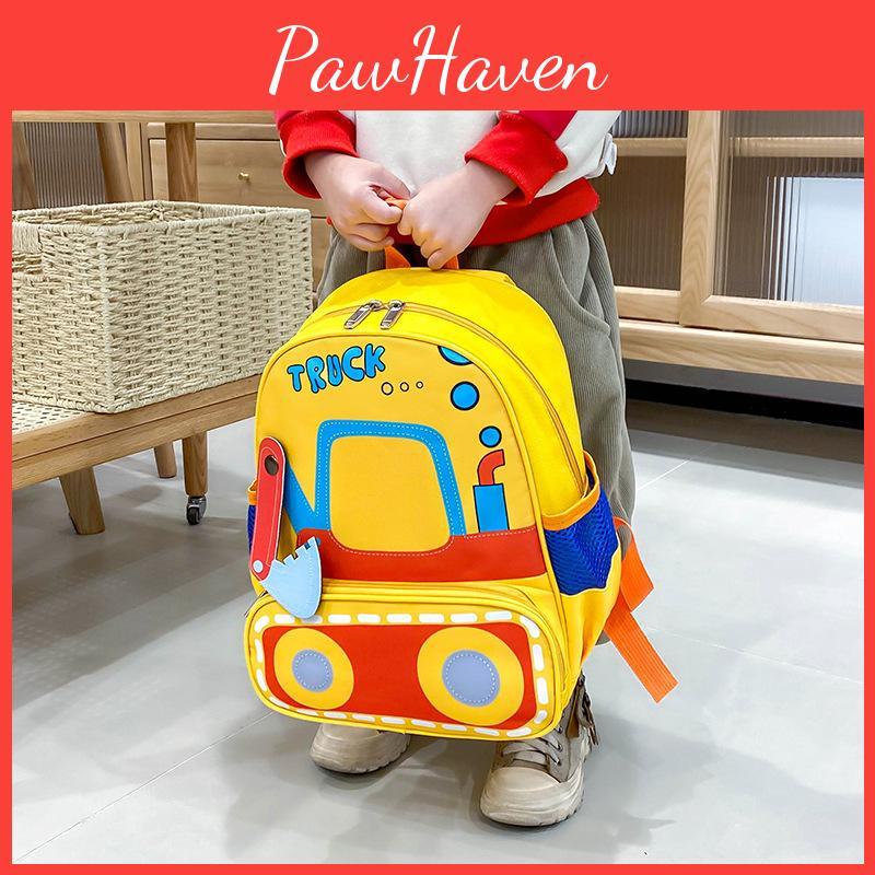 Fun And Adorable Excavator School Backpack For Boys Lightweight And Comfortable For Kids Aged 3 To 6 Years