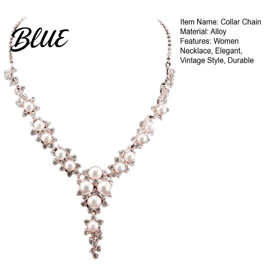 Banquet Pearl Necklace Necklace V-Shaped with Zircon Claw Setting Design