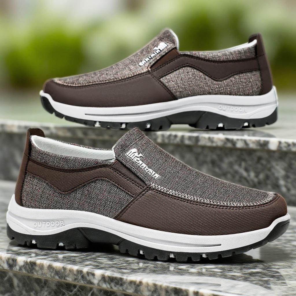 Shoes Men's Shoes New Non-slip Old Beijing Cloth Shoes Middle-aged and Elderly Walking Shoes Breathable and Versatile One-pedal Dad Shoes