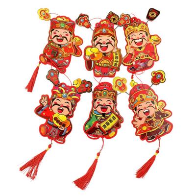 2Pcs God of Wealth Refrigerator Magnet Home Office Kitchen Fridge Magnet Chinese Immortal New Year Spring Festival Decoration