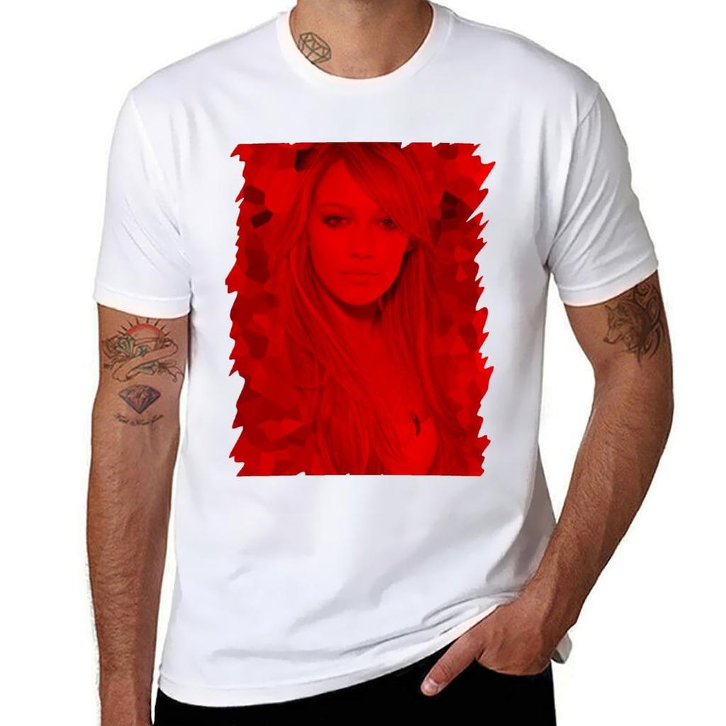 Hilary Duff Celebrity Tshirt Breathable Mesh Panel Tshirt