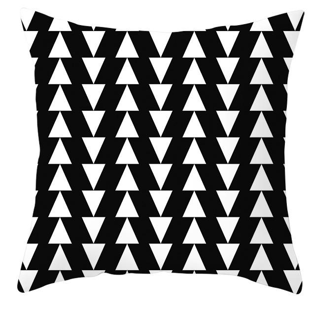 New Simple Black and White Plain Pillowcase Geometric Home Cushion Cover