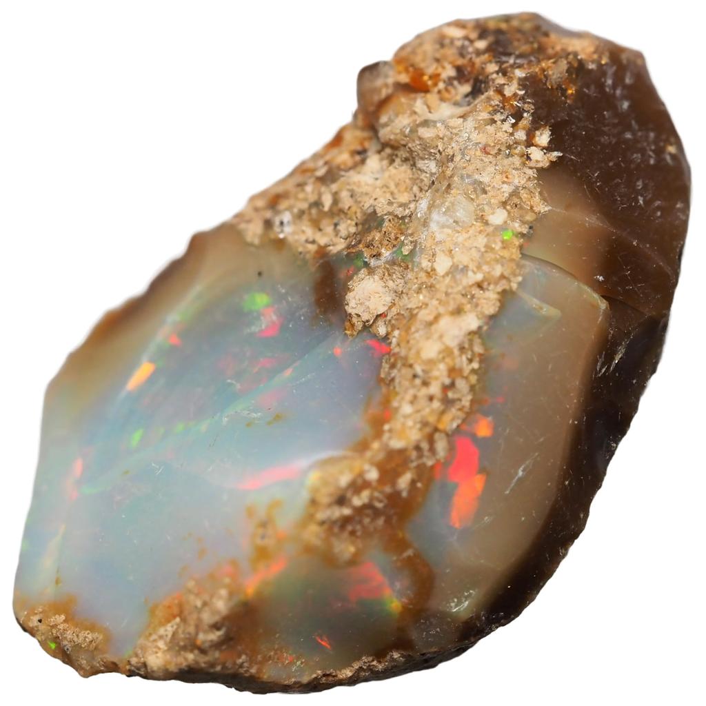 Stone Natural Mineral Precious Opal from Ethiopia Gemstone Approximately Side [N2 Natural] - (1060 "One-of-a-kind" 14.6ct [Long 23mm])