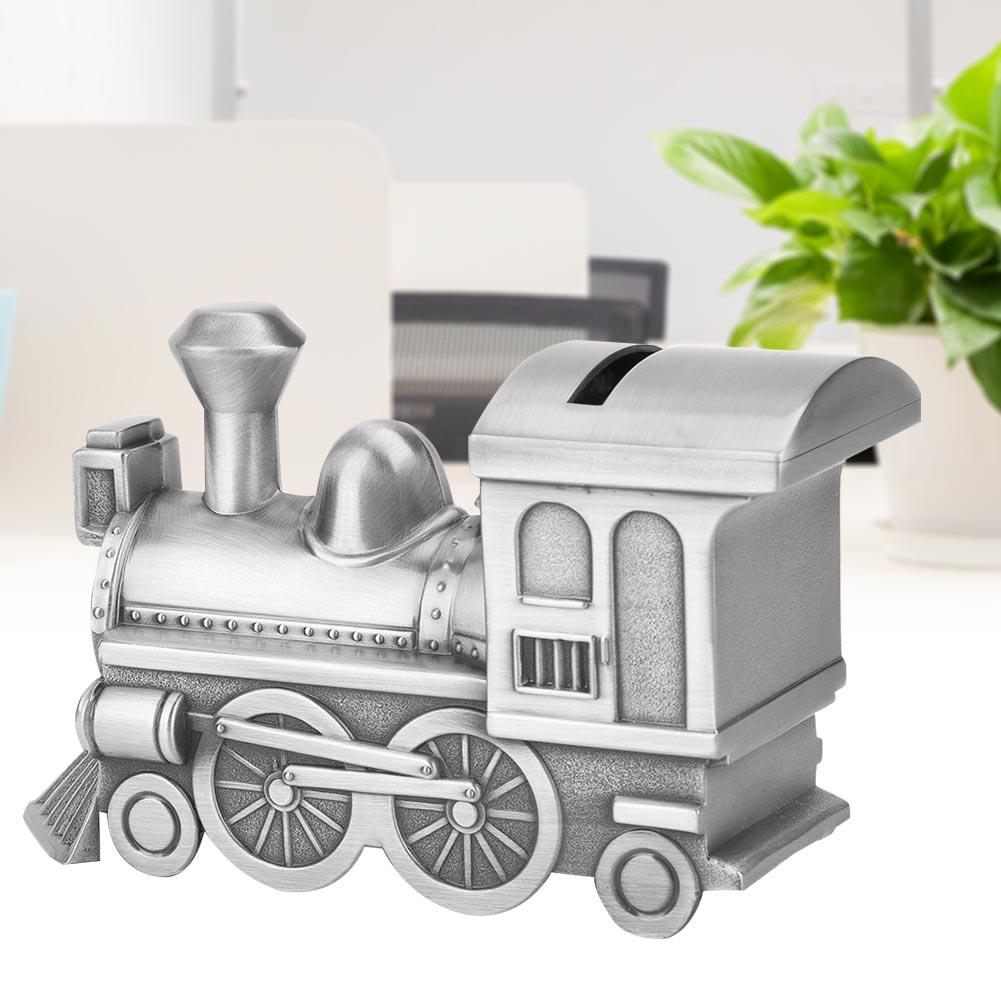 Zinc Alloy Money Saving Bank Retro Train Model Coin Saving Money Box for Table Decoration