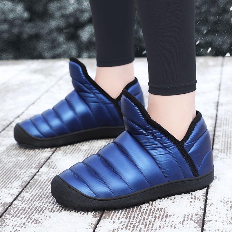 Unisex Warme Stiefel Slipper Bequeme Winter Freizeit Schuhe Elastische Freizeit Flats Herren Damen Rutschfeste Schneestiefel