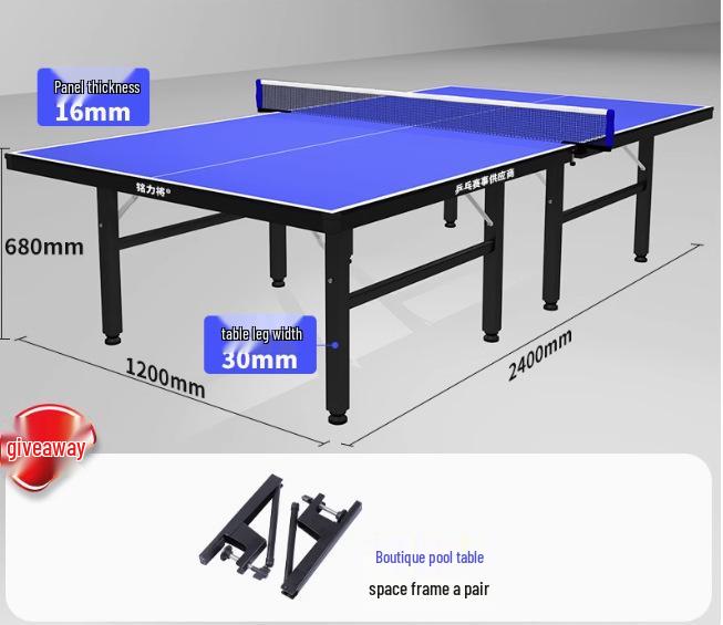 Folding Indoor Standard Size Movable Table Tennis Table with Free Shipping
