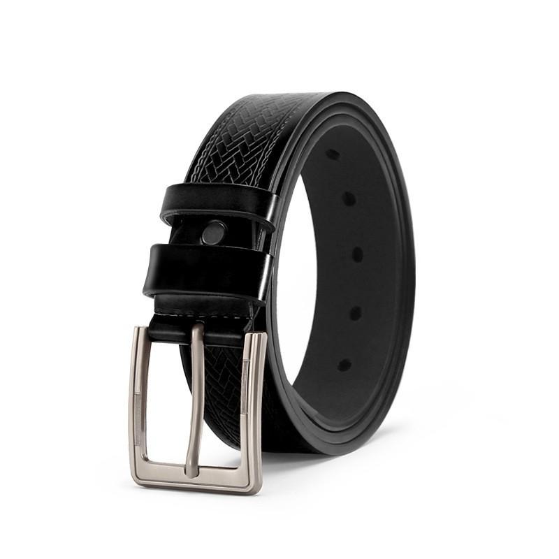 Ceinture décontractée en cuir PU avec boucle ardillon en alliage pour homme